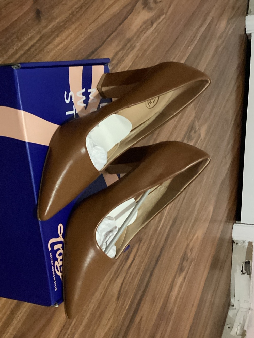 Trary Cognac Pointed-Toe High Heel Pumps